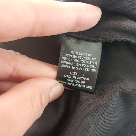 NWT Trixxi Sequined Flounce Sequin Polka Dot Black Mini Party Dress 1 Junior - Picture 8 of 8